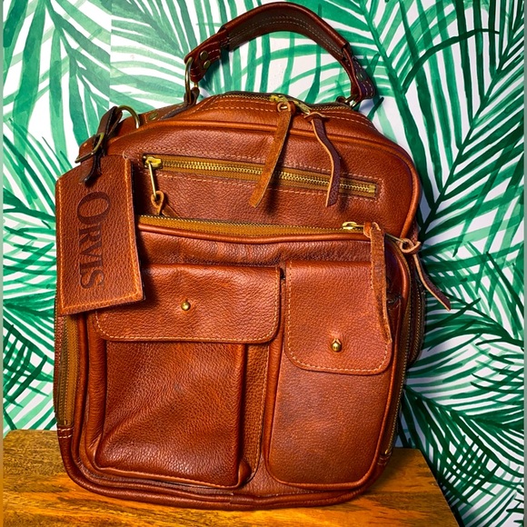Orvis Bags Orvis Vintage Bull Hide Leather Luggage Travel Bag Missing Shoulder Strap Poshmark